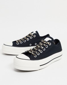Черные кеды с леопардовыми шнурками Converse Chuck Taylor All Star Lift-Черный