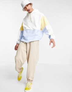 Oversized-худи из флиса в стиле колор блок от комплекта ASOS DESIGN-Многоцветный