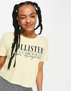 Желтая футболка с логотипом Hollister-Желтый