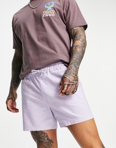 Сиреневые шорты чиносы узкого кроя с эластичным поясом ASOS DESIGN-Фиолетовый цвет