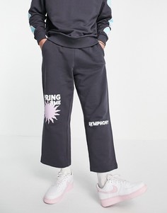 Черные джоггеры в стиле oversized с принтами (от комплекта) ASOS DESIGN-Черный цвет