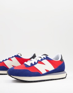 Синие кроссовки с красными вставками New Balance 237-Голубой