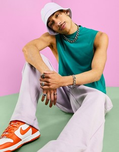Темно-зеленая свободная майка из органического хлопка ASOS DESIGN-Зеленый цвет