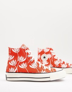 Высокие красные кроссовки с принтом Converse Chuck 70-Красный