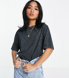 Oversized-футболка выбеленного черного цвета ASOS DESIGN Petite-Серый