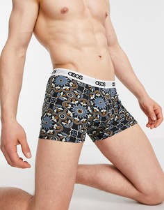 Боксеры-брифы с геометрическим принтом ASOS DESIGN-Многоцветный