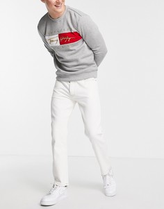 Светлые классические джинсы в винтажном стиле суженного книзу кроя Tommy Jeans-Белый
