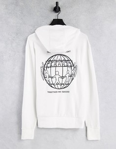 Худи белого цвета в стиле унисекс с принтом "One Planet" сзади Tommy Hilfiger-Белый