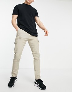 Бежевые брюки скинни в стиле карго ASOS DESIGN-Светло-бежевый