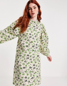 Платье-рубашка с цветочным принтом Vila-Светло-бежевый