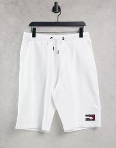 Белые трикотажные шорты в стиле унисекс с принтом "One Planet" спереди Tommy Hilfiger-Белый