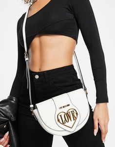 Белая сумка через плечо Love Moschino-Белый