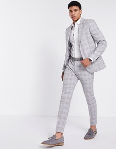 Серые брюки скинни в клетку River Island-Серый