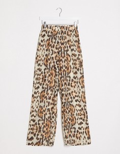 Пляжные брюки с леопардовым принтом Missguided-Коричневый цвет
