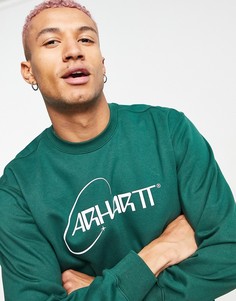 Зеленый свитшот с логотипом с орбитой Carhartt WIP-Зеленый цвет