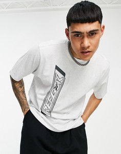 Белая футболка с вертикальным принтом на спине Reebok Classics-Белый