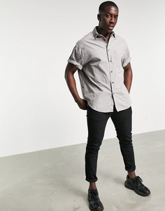 Темно-серая oversized-рубашка свободного кроя из выбеленного поплина ASOS DESIGN-Серый