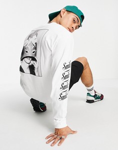 Белый лонгслив с принтом "Smile" Carhartt WIP