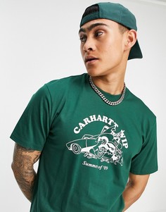 Зеленая футболка с принтом "спущенная шина" Carhartt WIP-Зеленый цвет