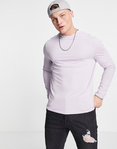 Светло-фиолетовый лонгслив с круглым вырезом ASOS DESIGN-Фиолетовый цвет