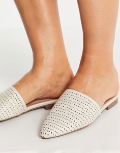 Остроносые мюли цвета слоновой кости на плоской подошве Steve Madden Tania-Белый