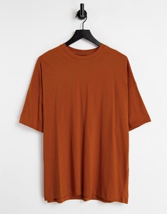 Рубашка рыжего цвета в стиле oversized ASOS DESIGN-Красный