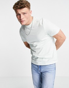 Голубая футболка из органического хлопка с круглым вырезом ASOS DESIGN-Голубой