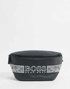 Серая сумка-кошелек на пояс с логотипом BOSS-Серый
