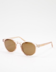 Круглые солнцезащитные очки в стиле унисекс с прозрачной бежевой оправой A.Kjaerbede Marvin-Светло-бежевый