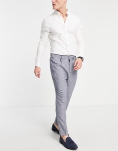 Синие фактурные брюки облегающего кроя ASOS DESIGN-Голубой