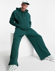 Темно-зеленый спортивный костюм в стиле oversized из худи и джоггеров с широкими штанинами ASOS DESIGN-Зеленый цвет