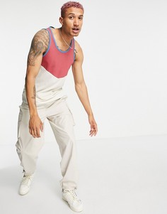 Майка бежевого цвета с окантовкой ASOS DESIGN-Светло-бежевый