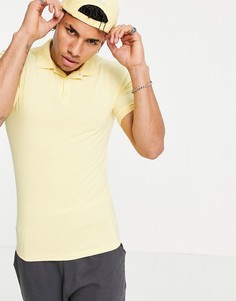 Светло-желтое трикотажное поло облегающего кроя из органического хлопка ASOS DESIGN-Желтый