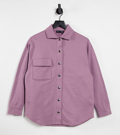 Розовая трикотажная oversized-куртка ASOS DESIGN Petite-Розовый цвет