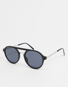 Черные солнцезащитные очки-авиаторы River Island-Черный цвет