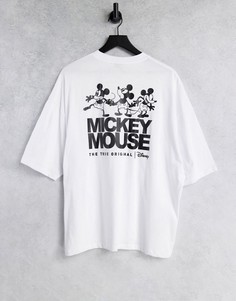 Белая футболка с блестящими принтами Микки Мауса на спине (от комплекта) ASOS DESIGN-Белый