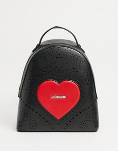 Черный рюкзак с большим логотипом в форме сердца Love Moschino-Черный цвет