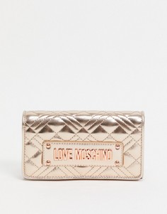 Стеганый кошелек медного цвета с логотипом Love Moschino-Медный