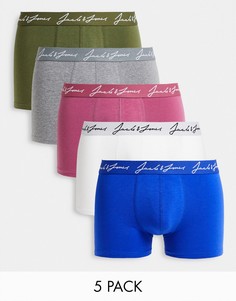 Набор из 5 разноцветных боксеров-брифов Jack & Jones-Многоцветный