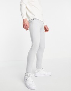Серые строгие брюки супероблегающего кроя из ткани оксфорд ASOS DESIGN-Серый
