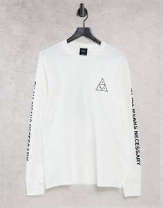 Белая футболка с длинными рукавами HUF Essentials-Белый