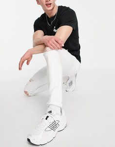 Белые зауженные джинсы с рваной отделкой Jack & Jones Intelligence Liam-Белый