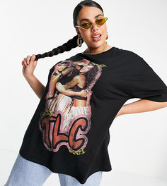 Футболка с принтом "TLC" ASOS DESIGN Curve-Черный цвет