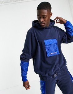 Худи из плотной ткани с молнией длиной 1/4 Tommy Hilfiger Sport-Темно-синий
