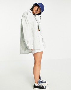 Голубая рубашка на пуговицах Free People Cardiff-Голубой