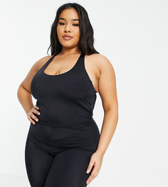 Слитный купальник с шортами ASOS 4505 Curve-Черный цвет