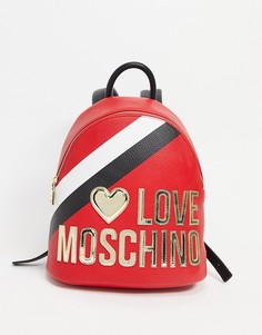 Красный рюкзак с крупным логотипом Love Moschino