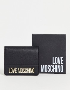 Черный кошелек с логотипом-надписью Love Moschino-Черный цвет