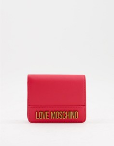 Красный кошелек с логотипом-надписью Love Moschino