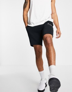 Черные трикотажные шорты с логотипом-подписью на бедре Abercrombie & Fitch-Черный цвет